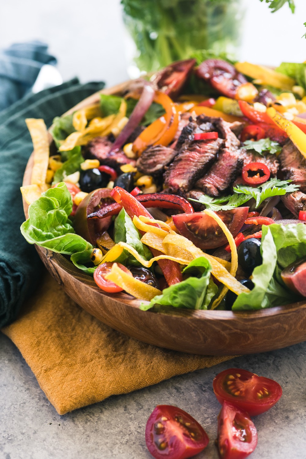 Mexican Fajita Steak Salad Recipe | HeyFood — heyfoodapp.com