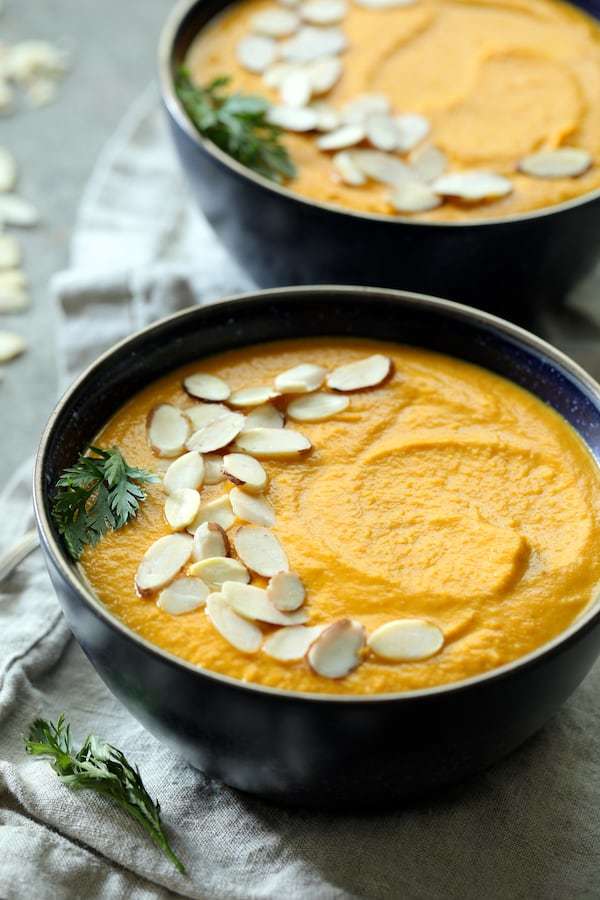 Spicy Indonesian Vegan Carrot Almond Soup Recipe | HeyFood — heyfoodapp.com