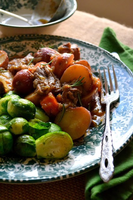 Irish Whiskey Short Rib Stew with Brussels Sprouts Recipe | HeyFood — heyfoodapp.com