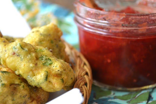 Chicken Pakora with Plum Chutney Recipe | HeyFood — heyfoodapp.com