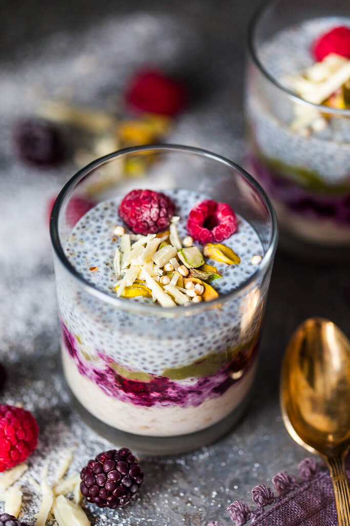 Chia Pudding with Berries and Blended Oats Recipe | HeyFood — heyfoodapp.com