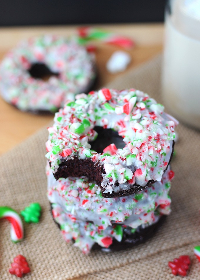 Chocolate Candy Cane Donuts (V) Recipe | HeyFood — heyfoodapp.com