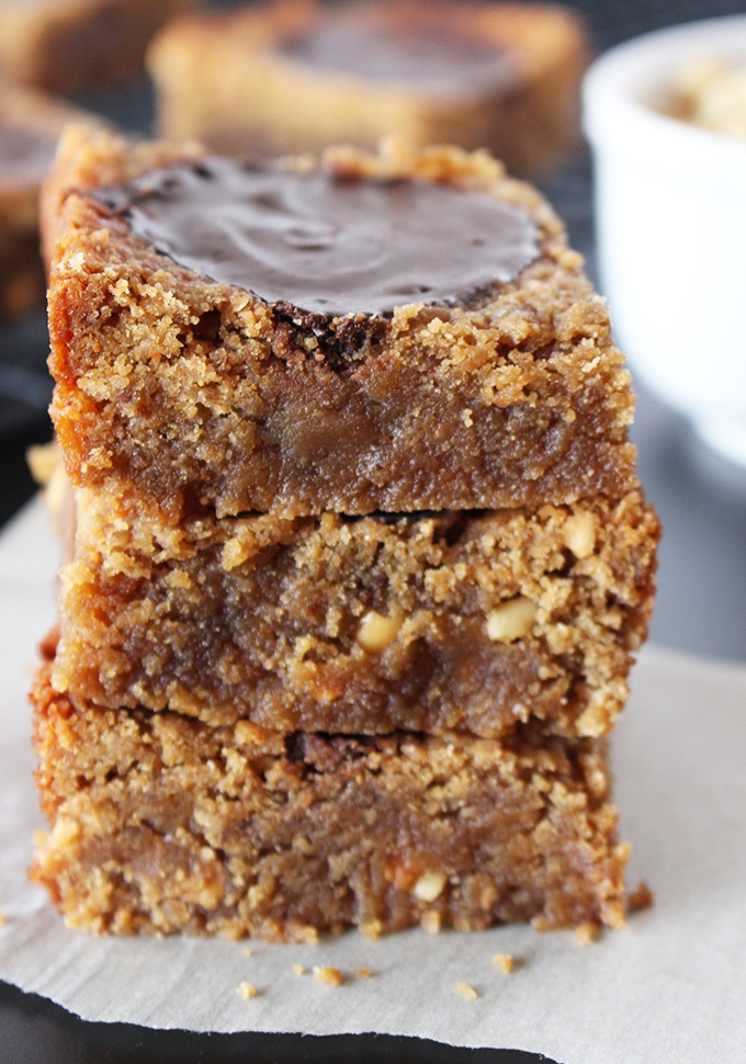 Vegan Peanut Butter Cup Peanut Butter Blondies Recipe | HeyFood — heyfoodapp.com