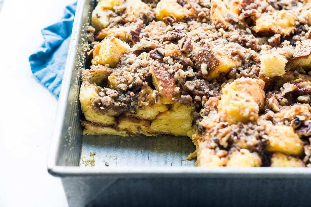 Eggnog Streusel French Toast Casserole Recipe | HeyFood — heyfoodapp.com