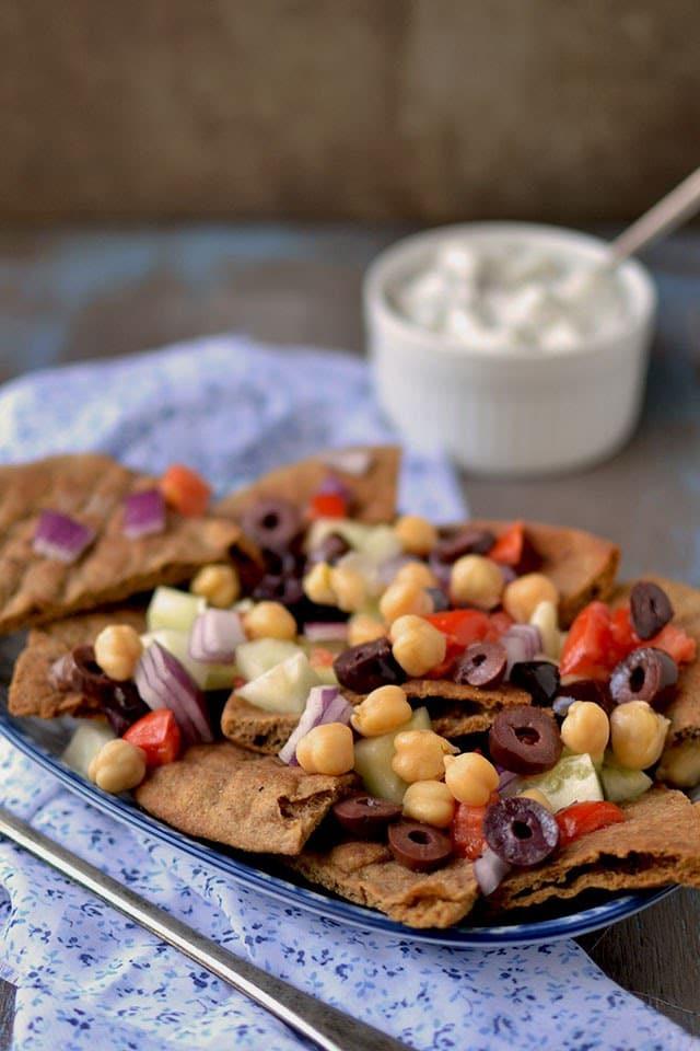 Greek Nachos with Tzatziki Sauce Recipe | HeyFood — heyfoodapp.com