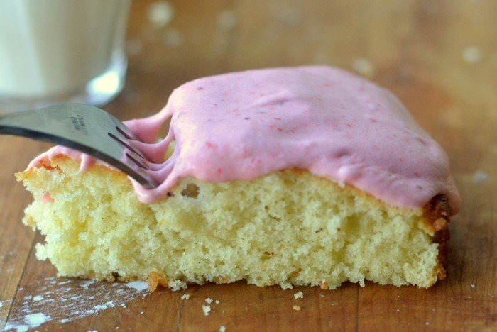 Vanilla Bean Cake with Strawberry Buttercream Recipe | HeyFood — heyfoodapp.com