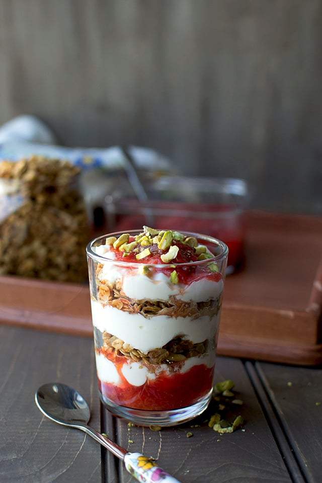 Roasted Plum & Granola Yogurt Parfait Recipe | HeyFood — heyfoodapp.com