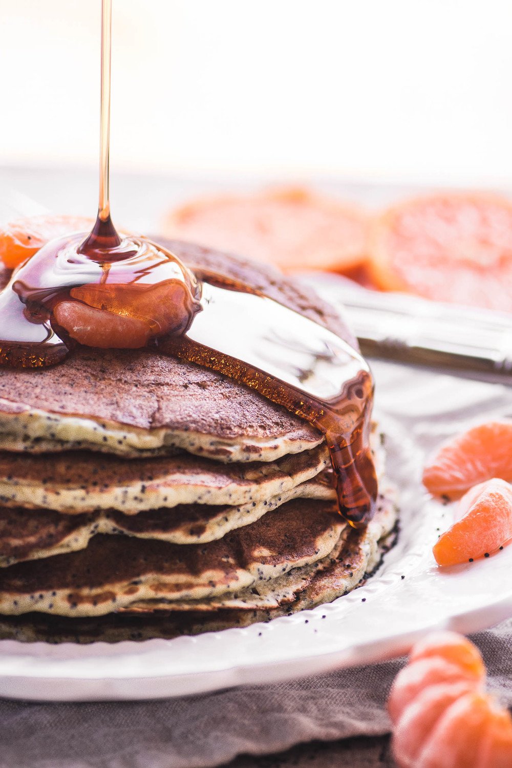 Tangerine Poppy Seed Pancakes Recipe | HeyFood — heyfoodapp.com