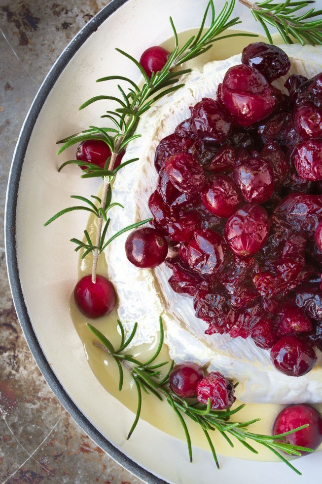 Baked Brie with maple Roasted Cranberries Recipe | HeyFood — heyfoodapp.com