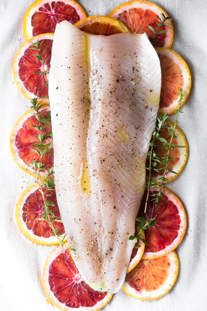 Fish with Blood Orange and Thyme in Parchment Recipe | HeyFood — heyfoodapp.com