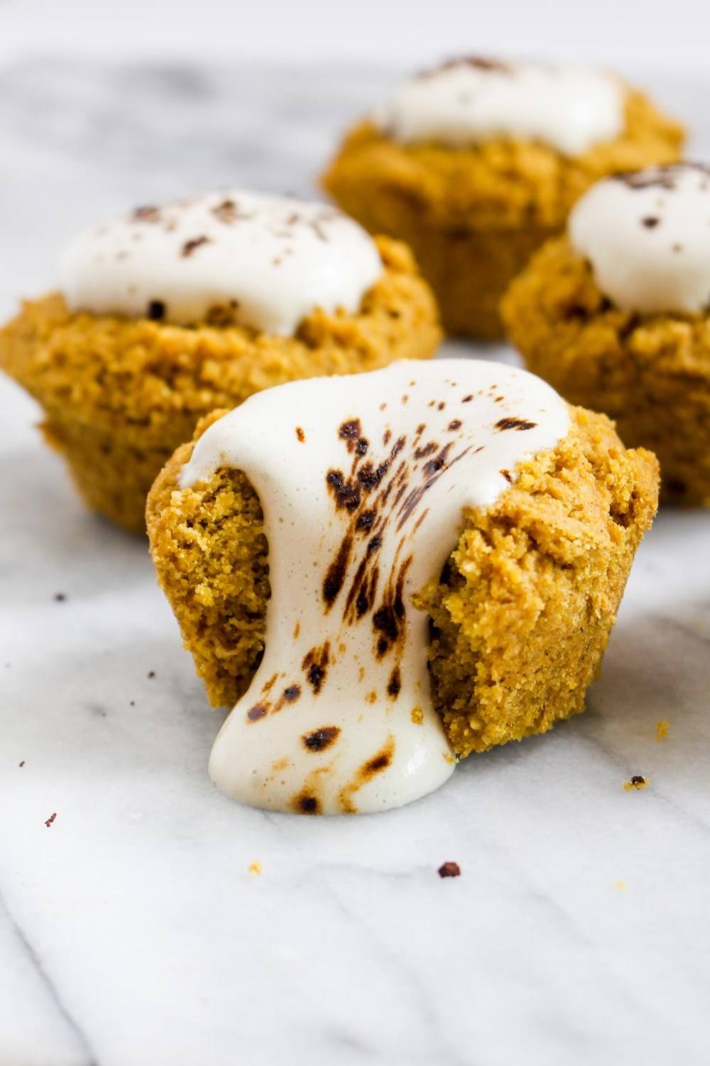 Pumpkin Spice Latte Cornbread Muffins with Coffee Cream Filling Recipe | HeyFood — heyfoodapp.com