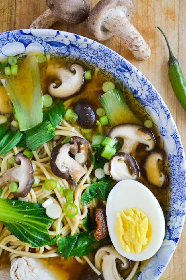 Miso Ramen with Shitake and Chicken Recipe | HeyFood — heyfoodapp.com