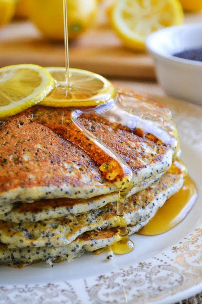 Lemon Poppy Seed Pancakes Recipe | HeyFood — heyfoodapp.com