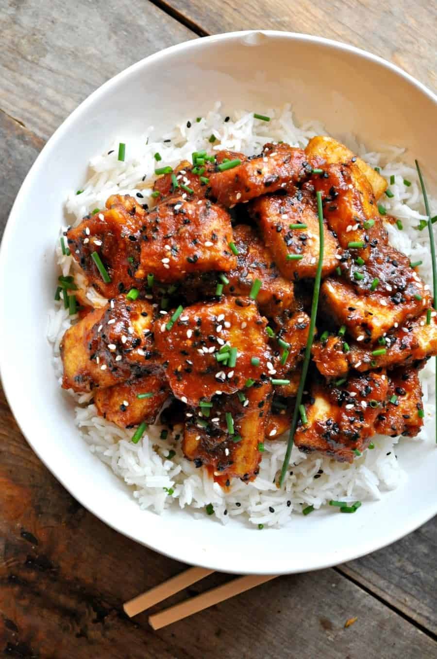 Vegan Crispy Korean BBQ Tofu Recipe | HeyFood — heyfoodapp.com