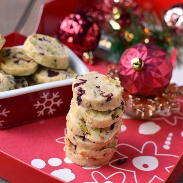 Fruit & Nut Cookies (Pistachio-Cranberry Shortbread Cookies) Recipe | HeyFood — heyfoodapp.com