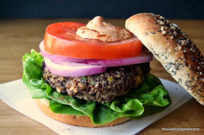 Red Quinoa and Black Bean Veggie Burgers Recipe | HeyFood — heyfoodapp.com