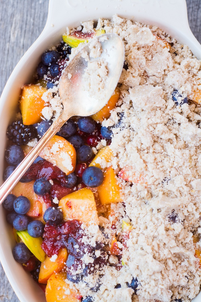 Summer Fruit Jumble Crumble Recipe | HeyFood — heyfoodapp.com