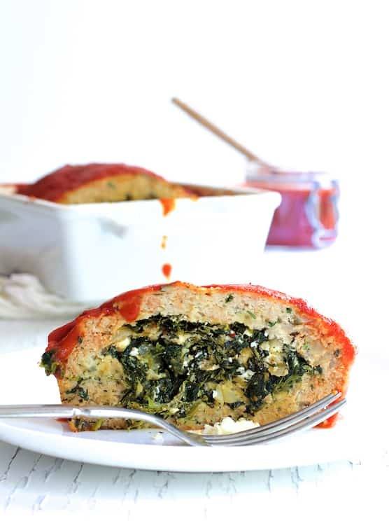 Spinach Feta Stuffed Turkey Meat Loaf Recipe | HeyFood — heyfoodapp.com