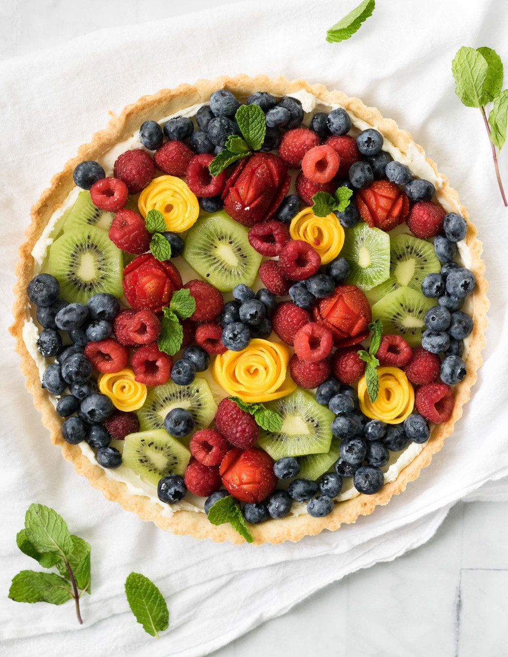 Fruit Tart with Almond Crust Recipe | HeyFood — heyfoodapp.com