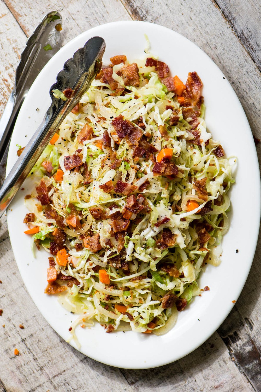 Fried Cabbage and Bacon Slaw Recipe | HeyFood — heyfoodapp.com