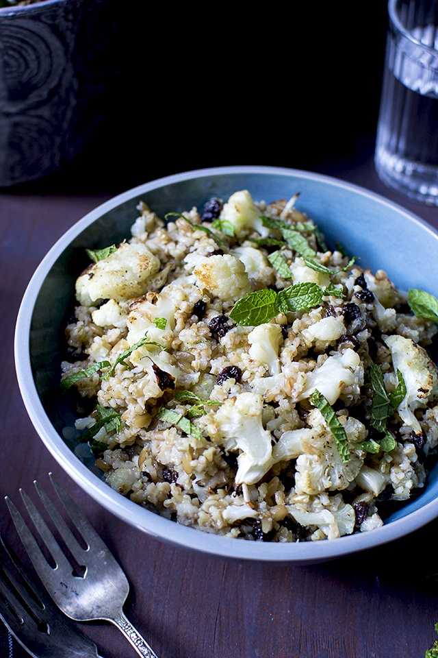 Freekeh & Roasted Cauliflower Salad Recipe | HeyFood — heyfoodapp.com