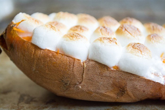 Twice Baked Sweet Potatoes Recipe | HeyFood — heyfoodapp.com
