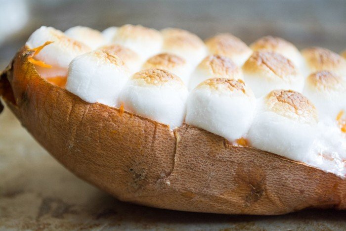 Twice Baked Sweet Potatoes Recipe (Easy Dessert) | HeyFood — Meal ...