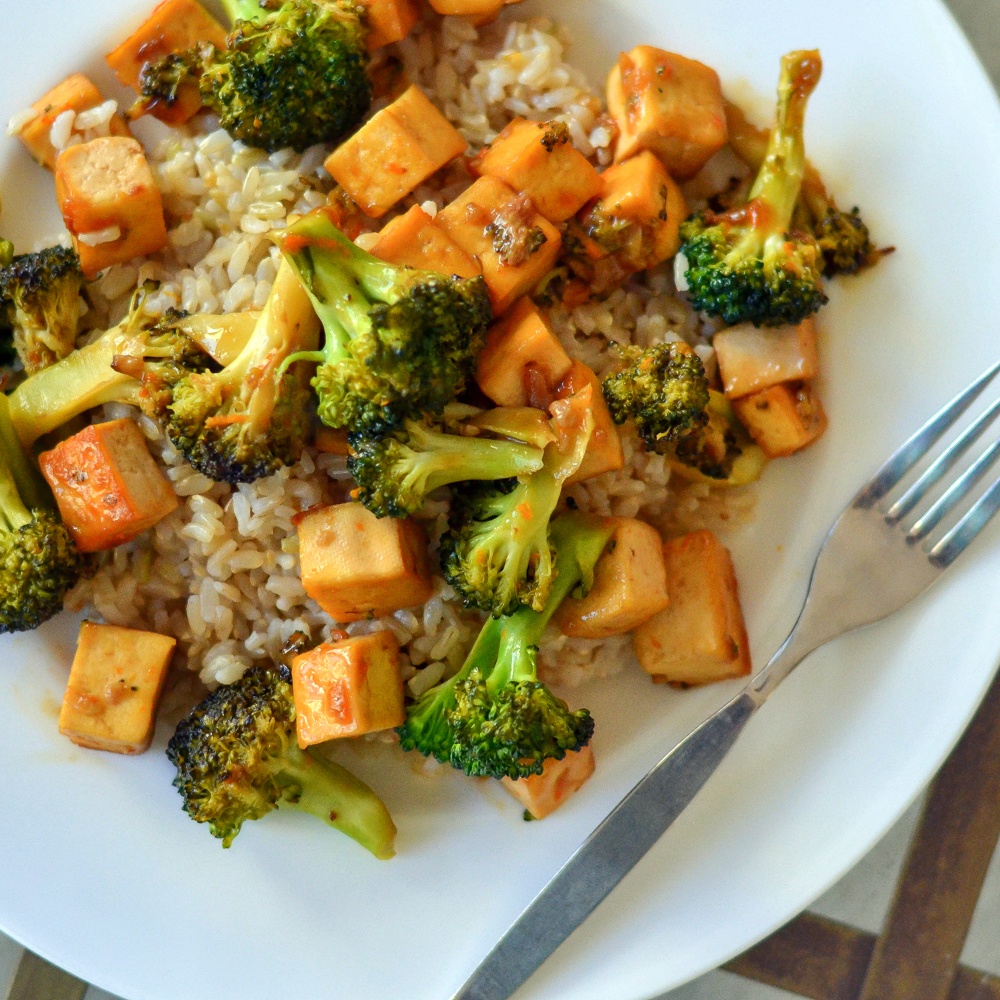 Spicy Orange Tofu & Broccoli With Basmati Rice Recipe | HeyFood — heyfoodapp.com