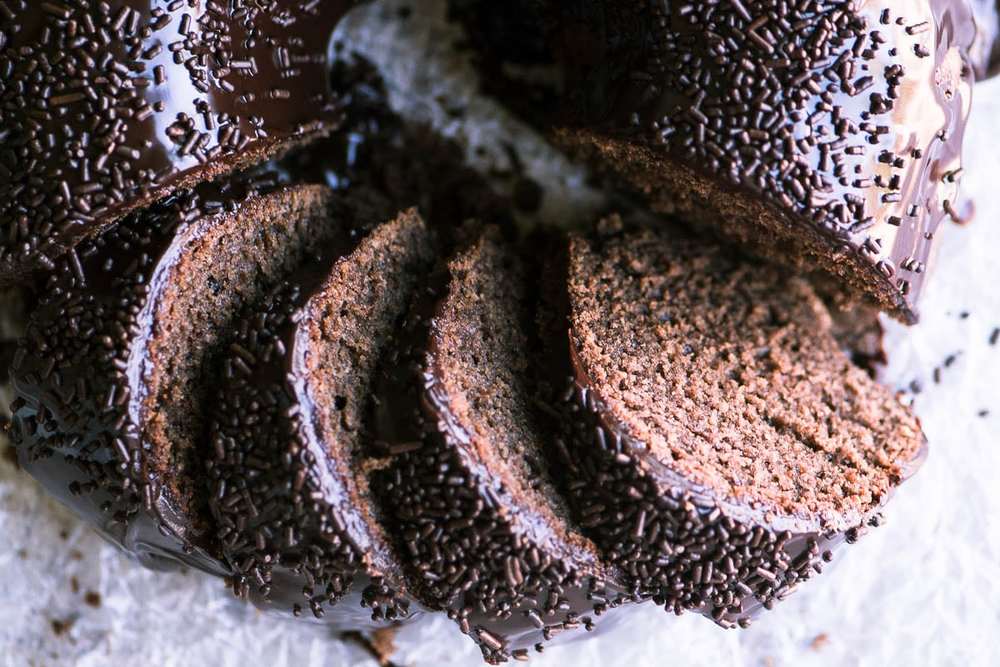 Chocolate Sour Cream Doughnut Bundt Cake Recipe | HeyFood — heyfoodapp.com