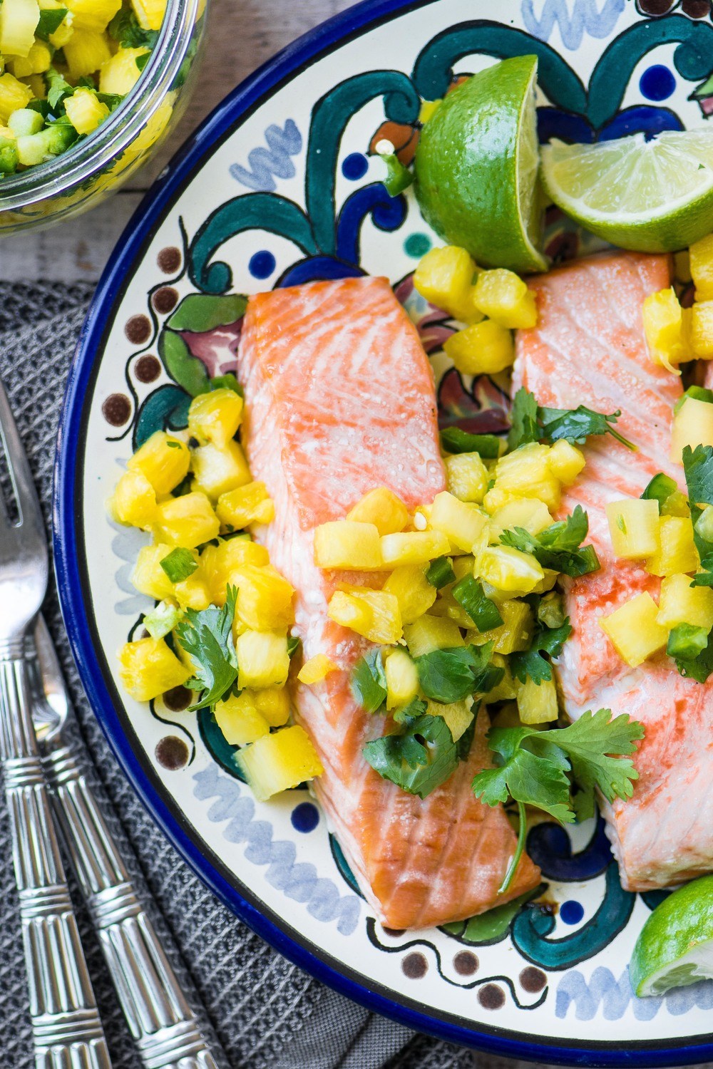 Salmon with Pineapple Jalapeno Salsa Recipe | HeyFood — heyfoodapp.com