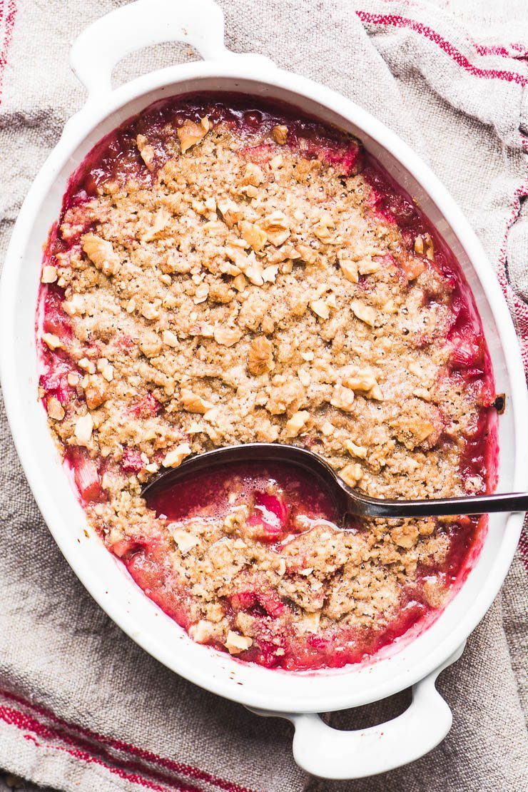 Rhubarb Crisp with Cardamom and Vanilla Recipe | HeyFood — heyfoodapp.com