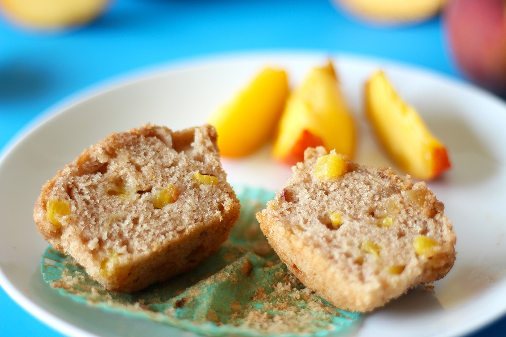 1 Bowl Vegan Ginger Peach Muffins Recipe | HeyFood — heyfoodapp.com