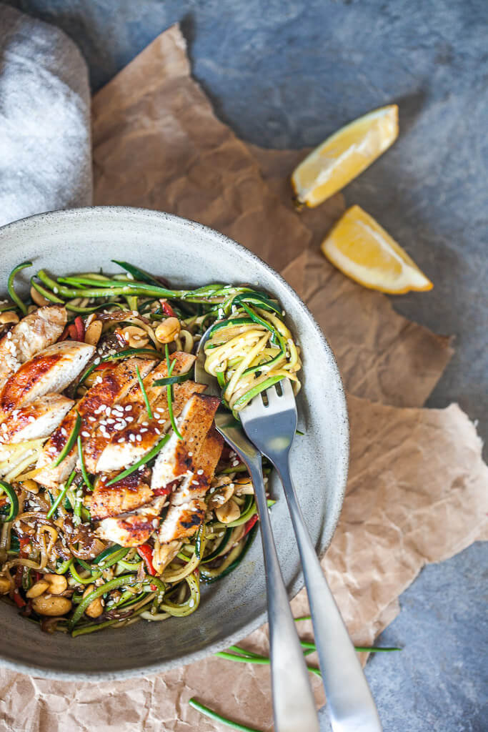 Low-Carb Chicken Zoodles (Zucchini Noodles) Recipe | HeyFood — heyfoodapp.com