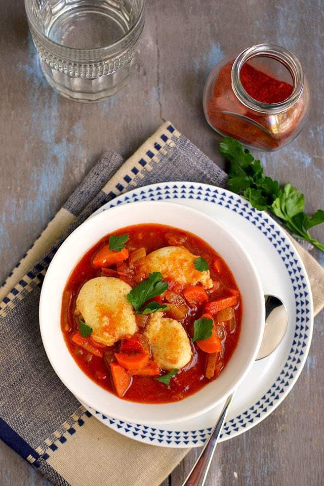 Vegetarian Paprikash with Dumplings Recipe | HeyFood — heyfoodapp.com