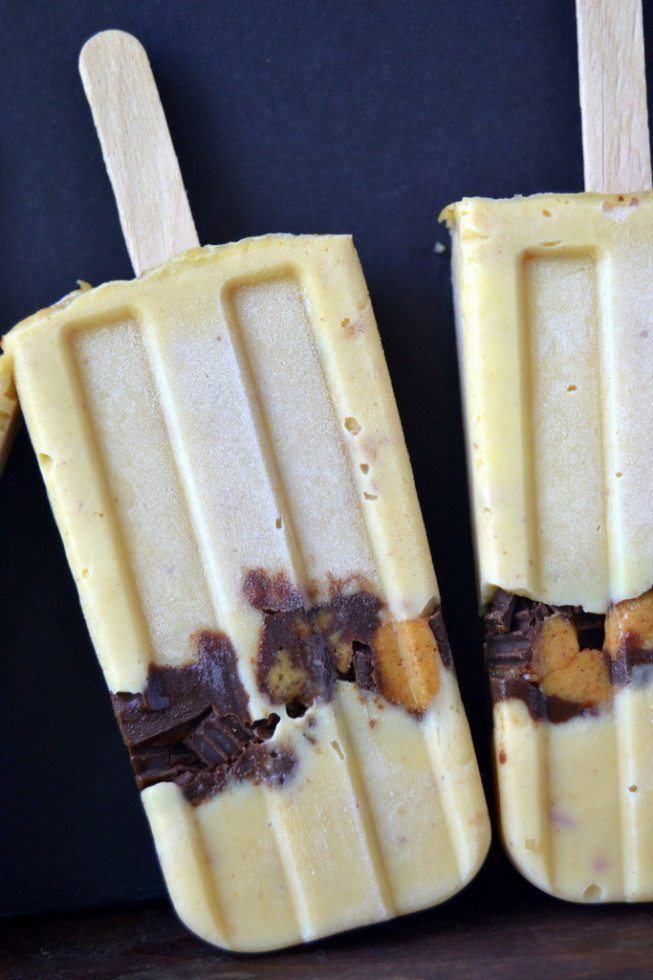 Chunky Peanut Butter Cup Pudding Popsicles Recipe | HeyFood — heyfoodapp.com