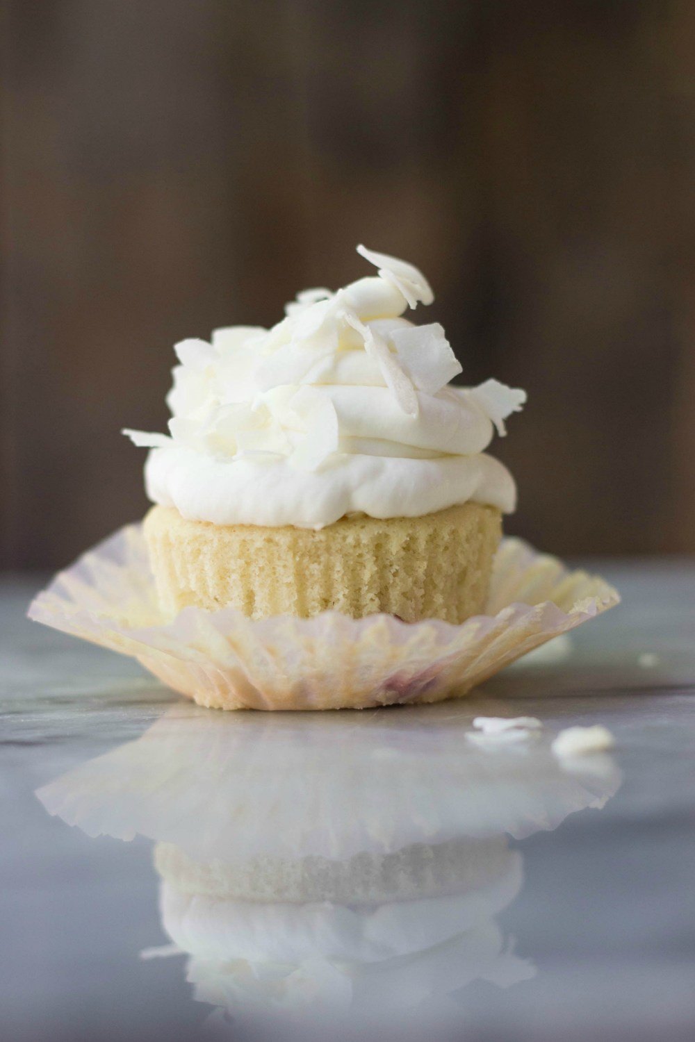 Strawberry Rhubarb Cupcakes with Coconut Milk Frosting Recipe | HeyFood — heyfoodapp.com
