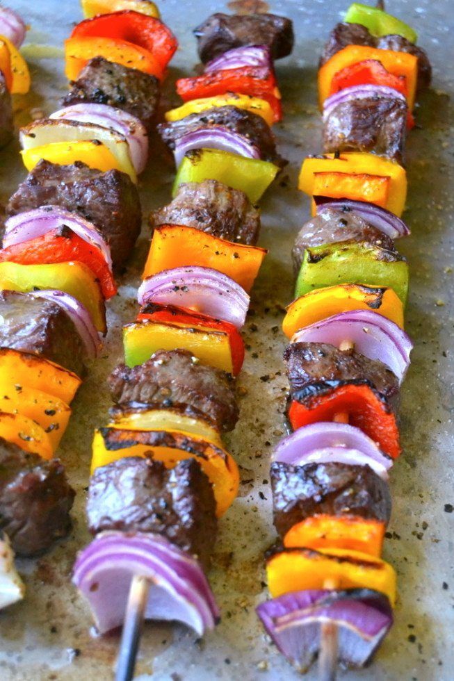 Steak Fajita Skewers with Cilantro Pesto Recipe | HeyFood — heyfoodapp.com