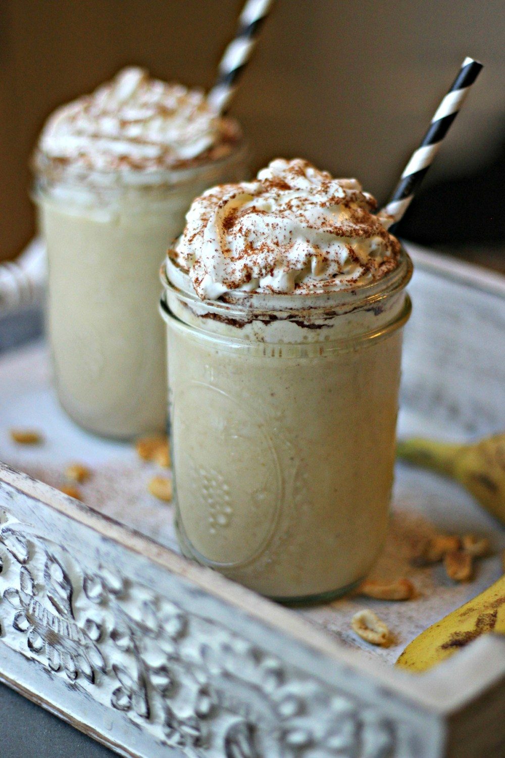 Peanut Butter & Banana Frozen Yogurt Shake Recipe | HeyFood — heyfoodapp.com