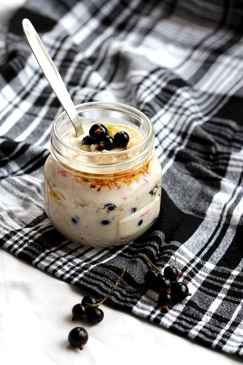 Blackcurrant & Apple Bircher Muesli (Vegan, Dairy Free, GF option) Recipe | HeyFood — heyfoodapp.com