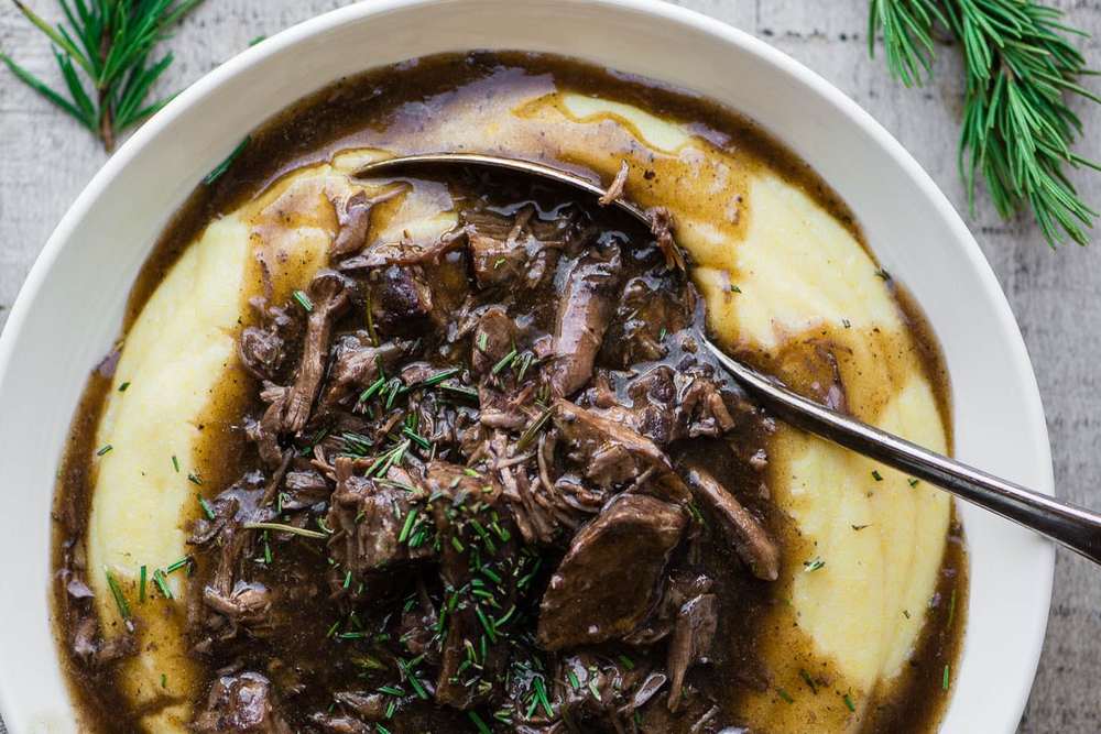 Instant Pot Rosemary Short Ribs Over Polenta Recipe | HeyFood — heyfoodapp.com