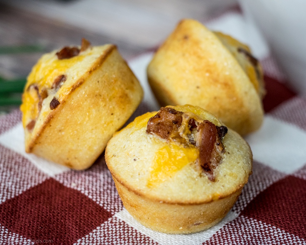 Cheddar Bacon Cornbread Muffins Recipe | HeyFood — heyfoodapp.com