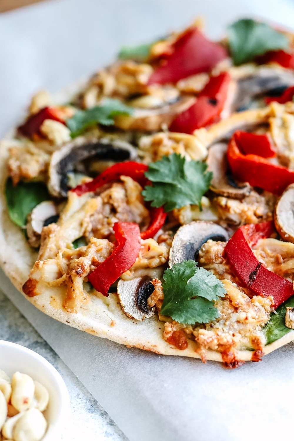 Chicken Satay Pizza Recipe | HeyFood — heyfoodapp.com