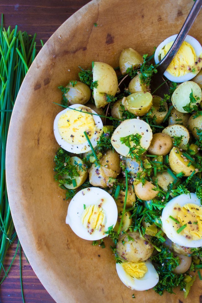 New Potato Salad with Eggs and Mustard Recipe | HeyFood — heyfoodapp.com