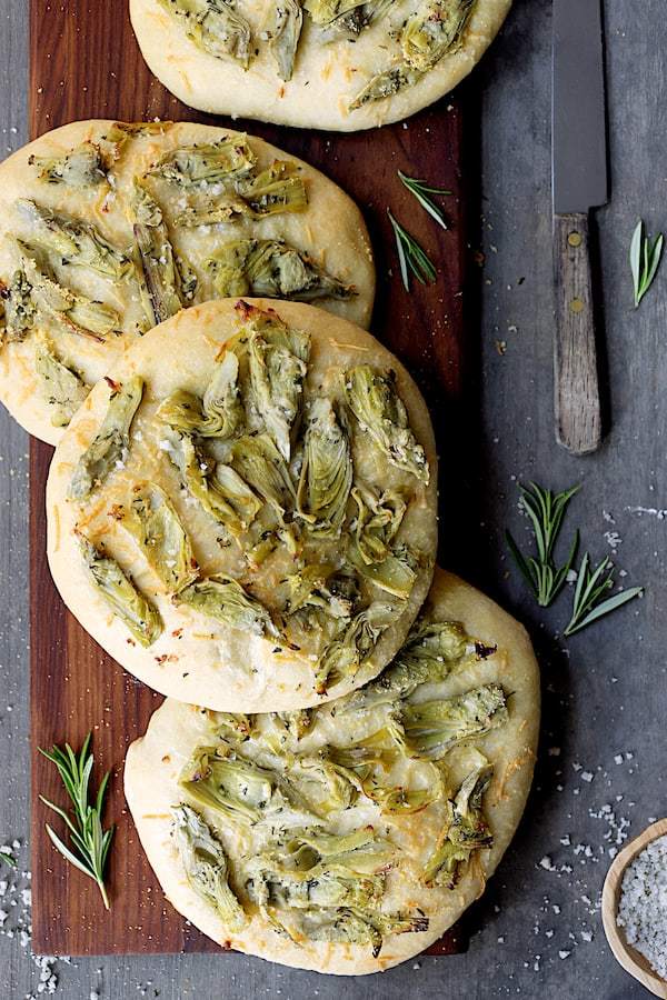 Artichoke Focaccia with Rosemary Recipe | HeyFood — heyfoodapp.com