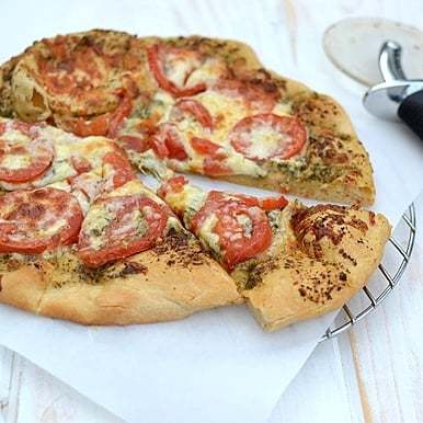 Homemade Pesto Pizza Recipe | HeyFood — heyfoodapp.com