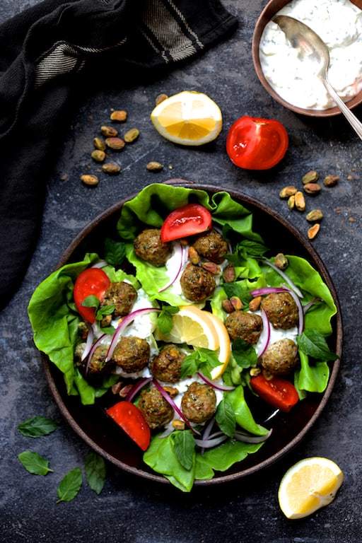 Turkish Turkey Meatball Wraps with Tzatziki Recipe | HeyFood — heyfoodapp.com