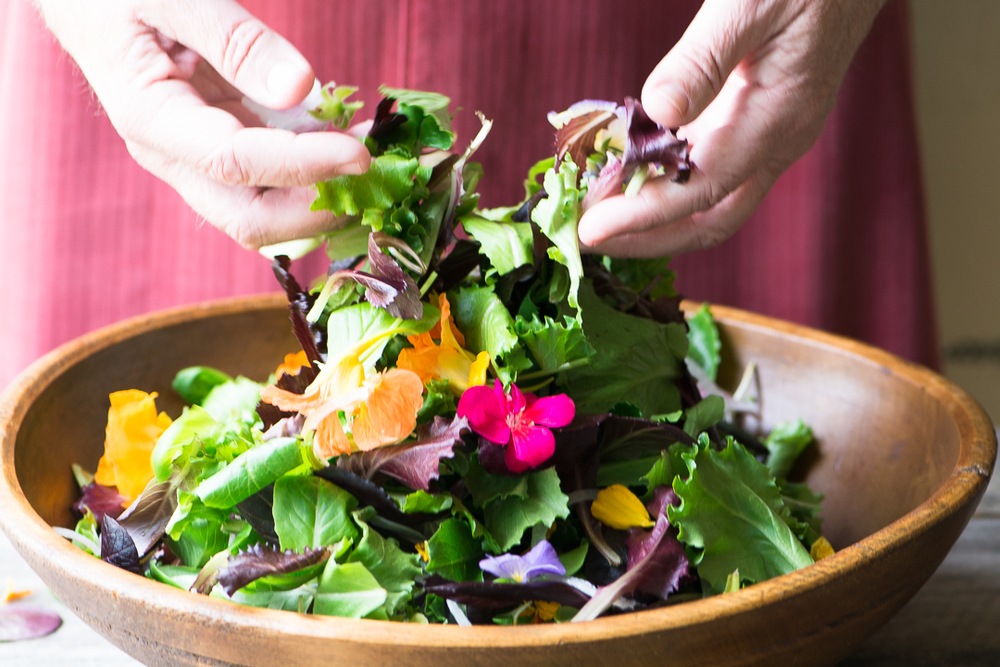 Spring Salad with Edible Flowers Recipe | HeyFood — heyfoodapp.com