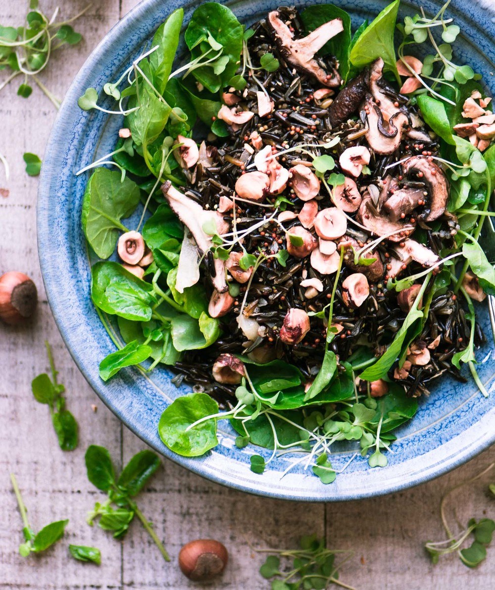 Wild Rice Bowl with Watercress and Hazelnuts Recipe | HeyFood — heyfoodapp.com