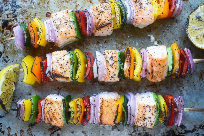 Rainbow Salmon Skewers Recipe | HeyFood — heyfoodapp.com