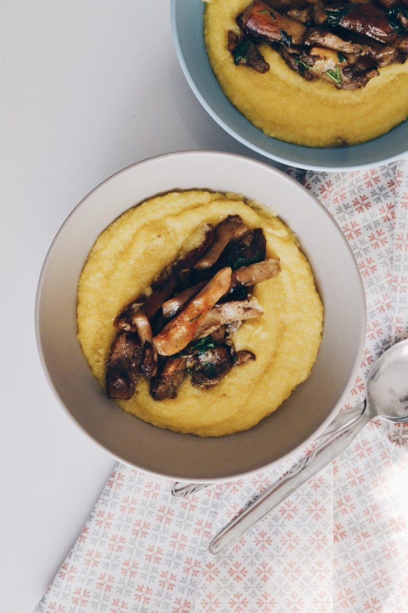 Creamy polenta with sautéed porcini mushrooms Recipe | HeyFood — heyfoodapp.com